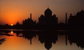 Morning view of Taj Mahal while Sun Rise.